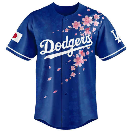 Custom Name - Los Angeles Dodgers x Japanese Heritage Night 2026 Sakura Bloom Baseball Jersey - All Size