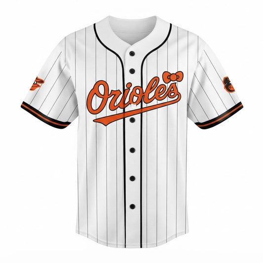 Custom Name - Orioles Hello Kitty Night Baseball Jersey - All Size