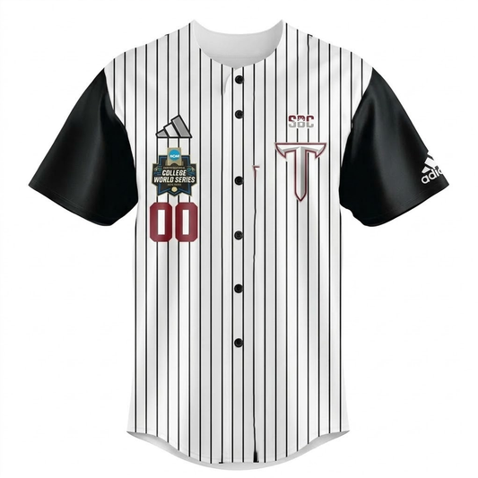 Custom Name - Troy Trojans NCAA College World Series Troymaha Baseball Jersey - All Size