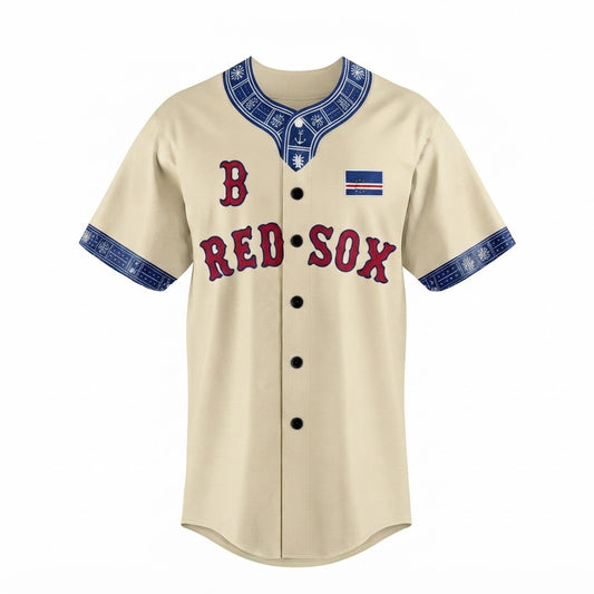 Custom Name - Red Sox Celebration Cabo Verde Baseball Jersey - All Size