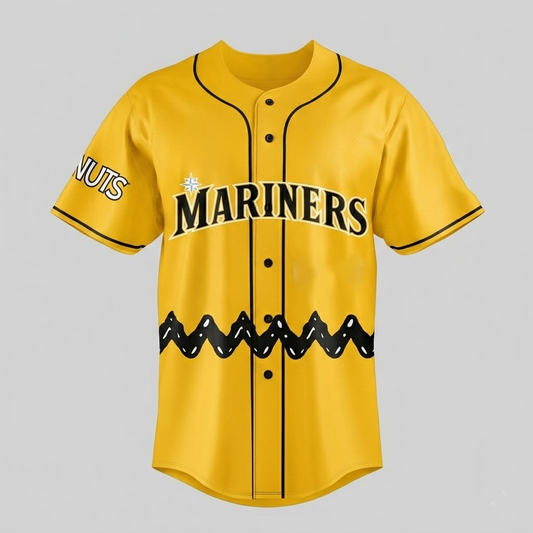 Custom Name - Mariners x Peanuts Night Best Baseball Jersey - All Size
