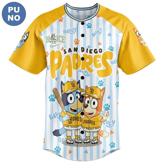 Custom Name - Padres x Bluey Bingo Day 2026 Baseball Jersey - All Size