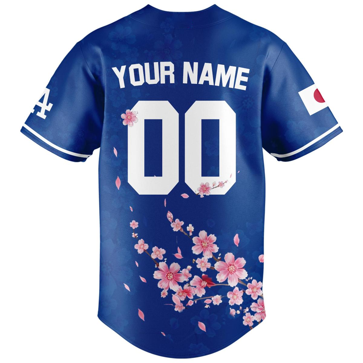 Custom Name - Los Angeles Dodgers x Japanese Heritage Night 2026 Sakura Bloom Baseball Jersey - All Size