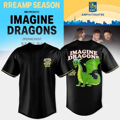 Custom Name - Imagine Dragons Loom World Tour Baseball Jersey - All Size