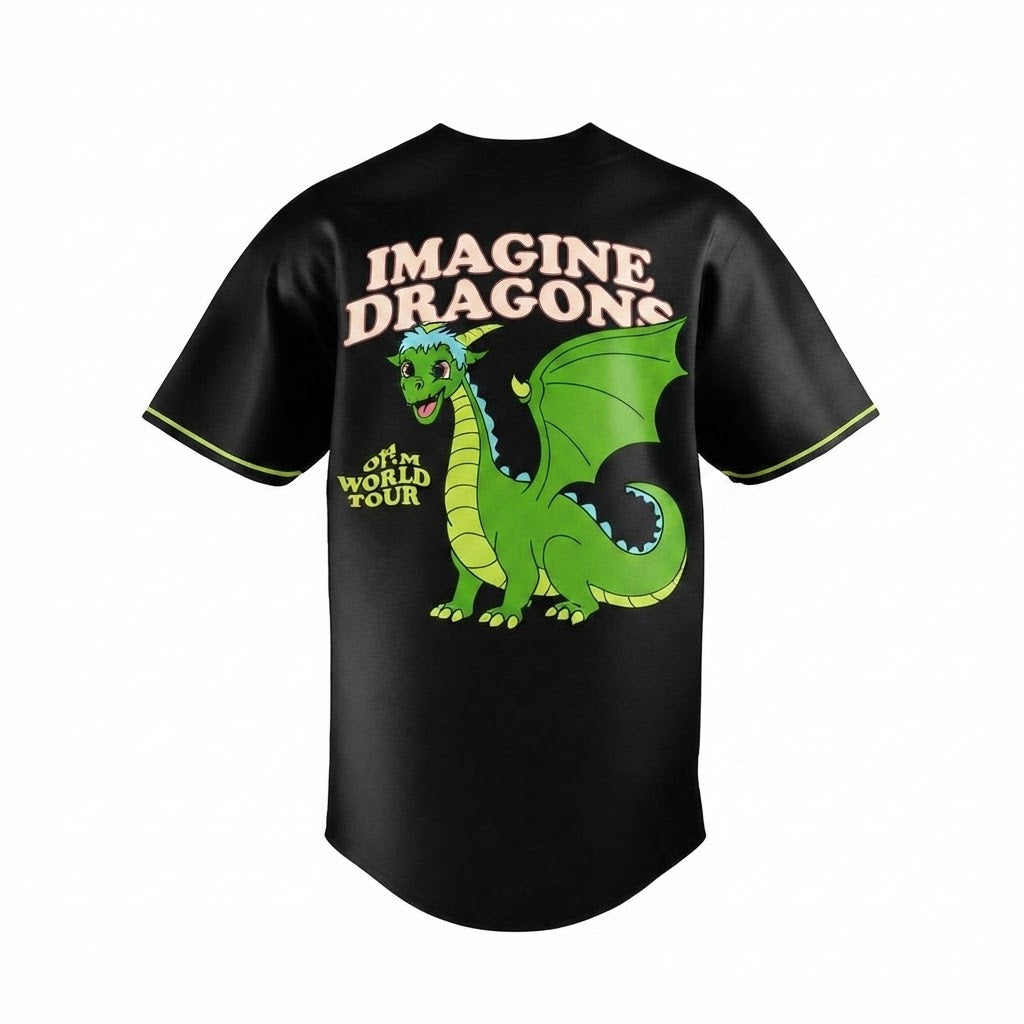 Custom Name - Imagine Dragons Loom World Tour Baseball Jersey - All Size