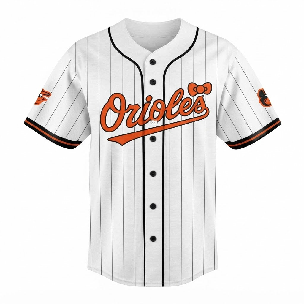 Custom Name - Orioles Hello Kitty Night Baseball Jersey - All Size