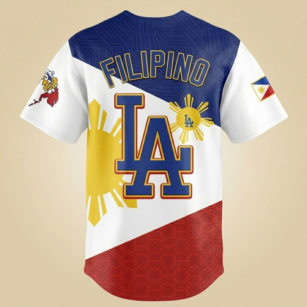 Custom Name - Los Angeles Dodger x Filipino Heritage Night 2026 Baseball Jersey - All Size