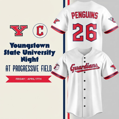 Custom Name - Guardians Youngstown State University Night Baseball Jersey - All Size
