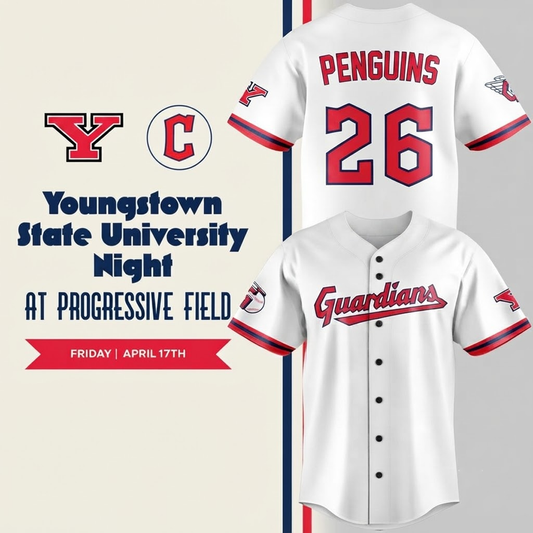 Custom Name - Guardians Youngstown State University Night Baseball Jersey - All Size