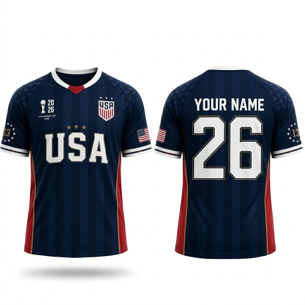 Custom Name - USA Soccer Jersey 2026 - All Size