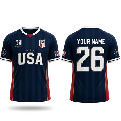 Custom Name - USA Soccer Jersey 2026 - All Size