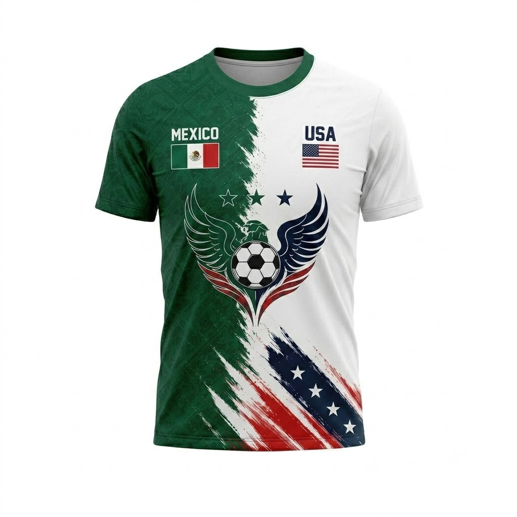 Custom Name - Mexico USA Soccer Jersey - All Size