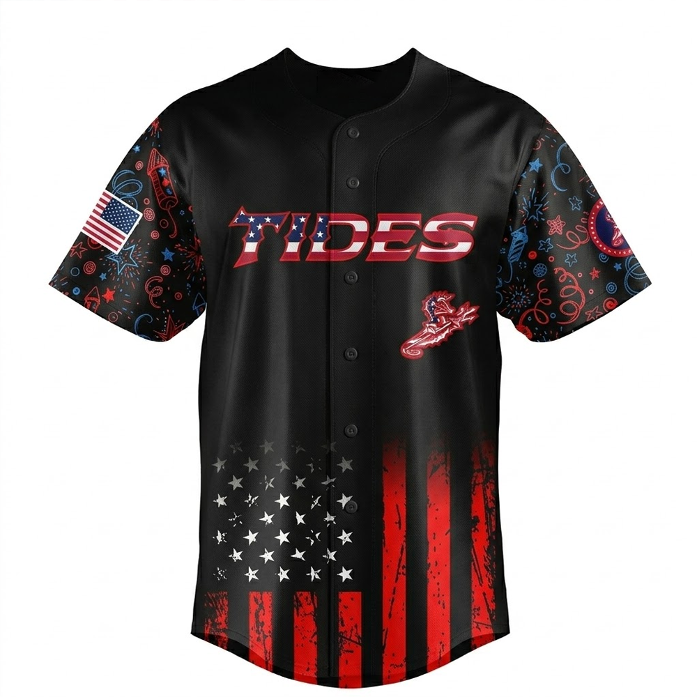 Custom Name - Norfolk Tides 2026 Anniversary 250 Years USA Baseball Jersey - All Size