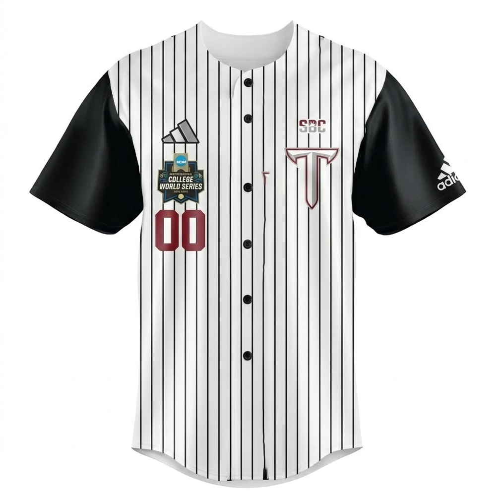 Custom Name - Troy Trojans NCAA College World Series Troymaha Baseball Jersey - All Size