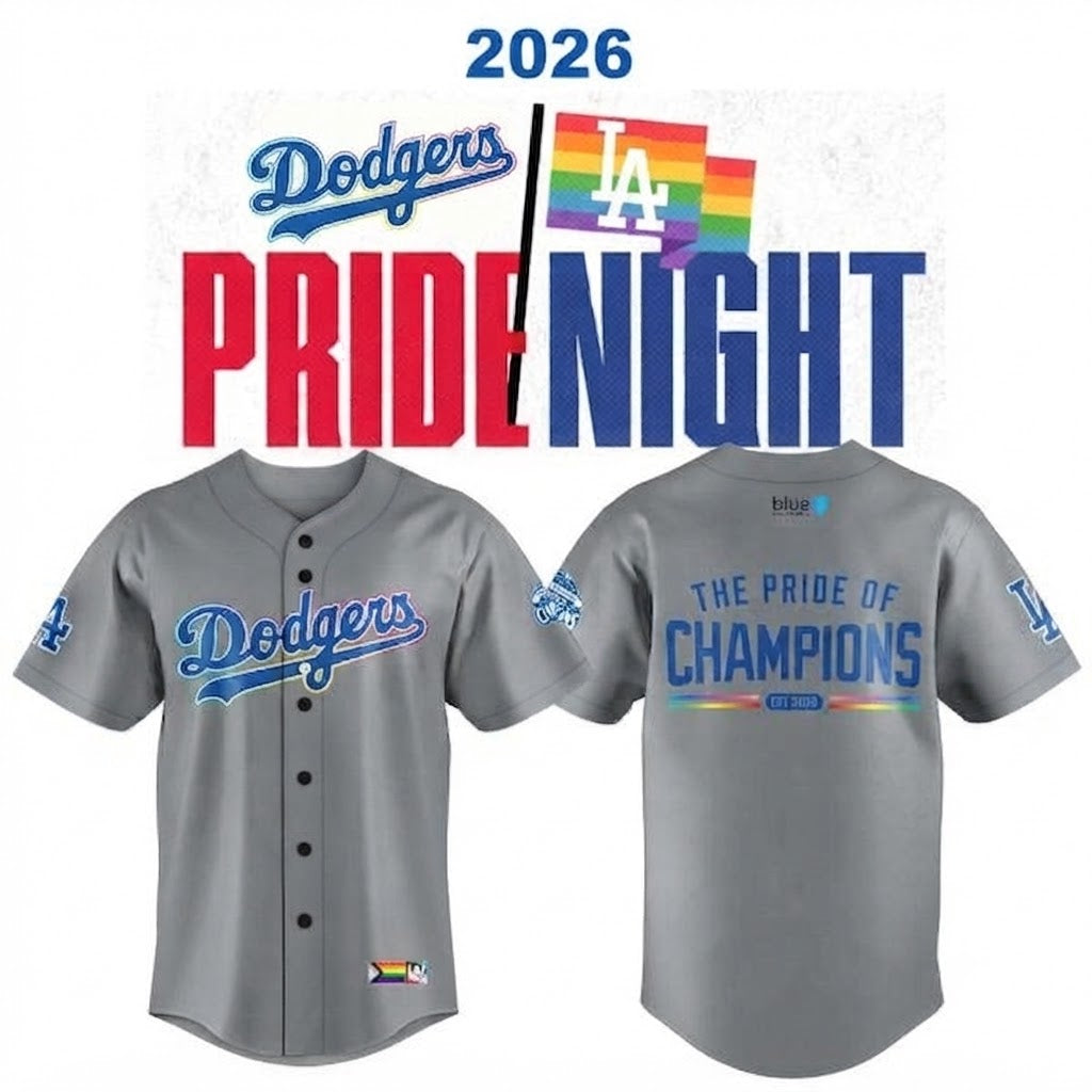 Custom Name - Dodgers LGBTQ+ Pride Night 2026 Baseball Jersey - All Size