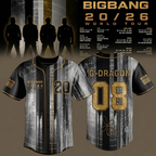 Custom Name - BigBang 20th Anniversary World Tour 26/27 Baseball Jersey - All Size