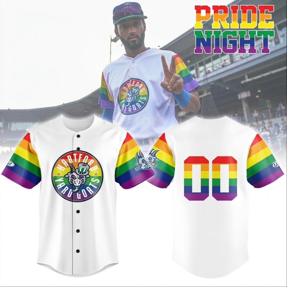 Custom Name - Hartford Yard Goats x Pride Night 2026 Baseball Jersey - All Size