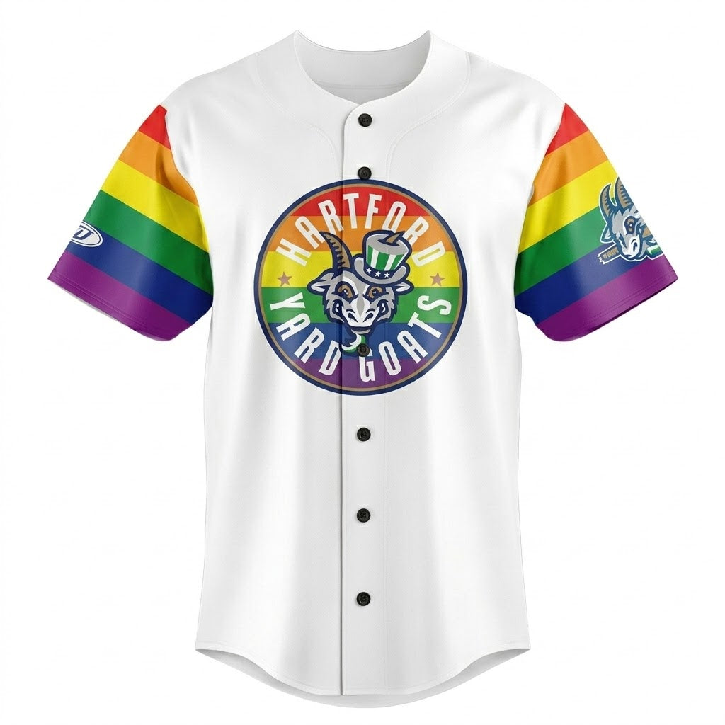 Custom Name - Hartford Yard Goats x Pride Night 2026 Baseball Jersey - All Size
