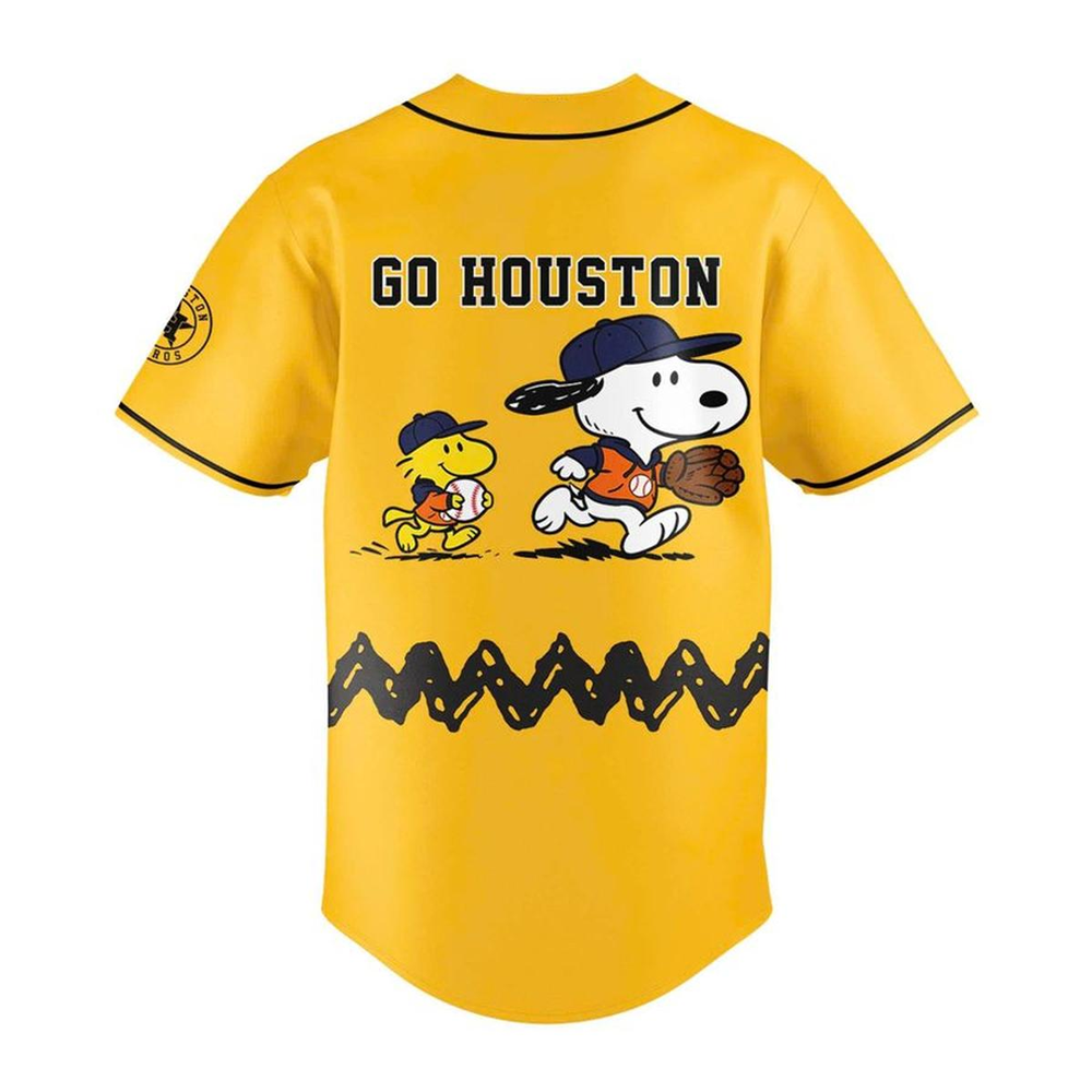 Custom Name - Houston Astros x Peanuts Night 2026 Baseball Jersey - All Size