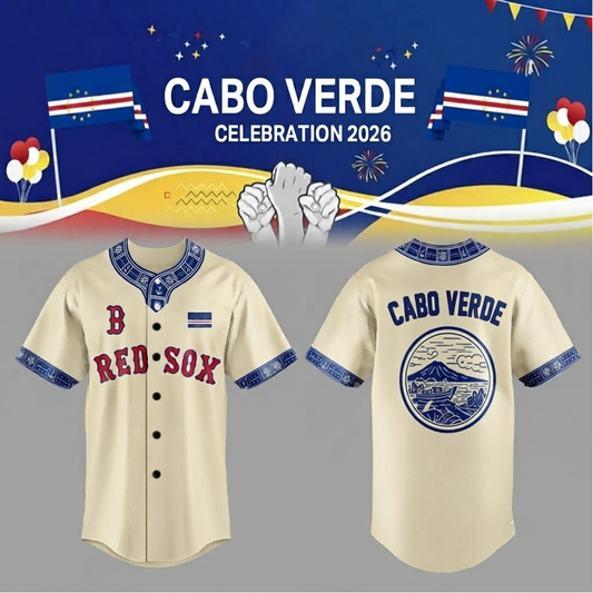Custom Name - Red Sox Celebration Cabo Verde Baseball Jersey - All Size
