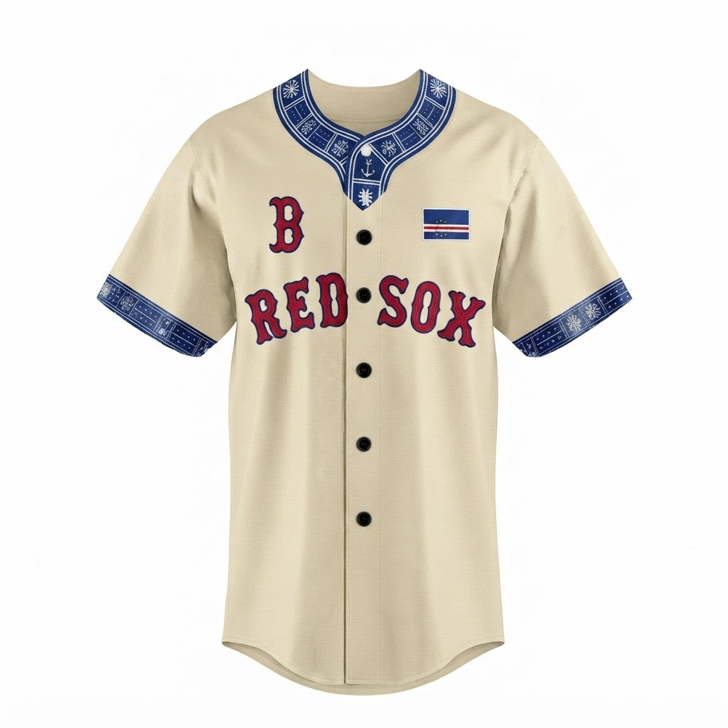 Custom Name - Red Sox Celebration Cabo Verde Baseball Jersey - All Size