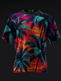 Custom Name - Sunset Palms Vibrant Bowling Jersey - All Size