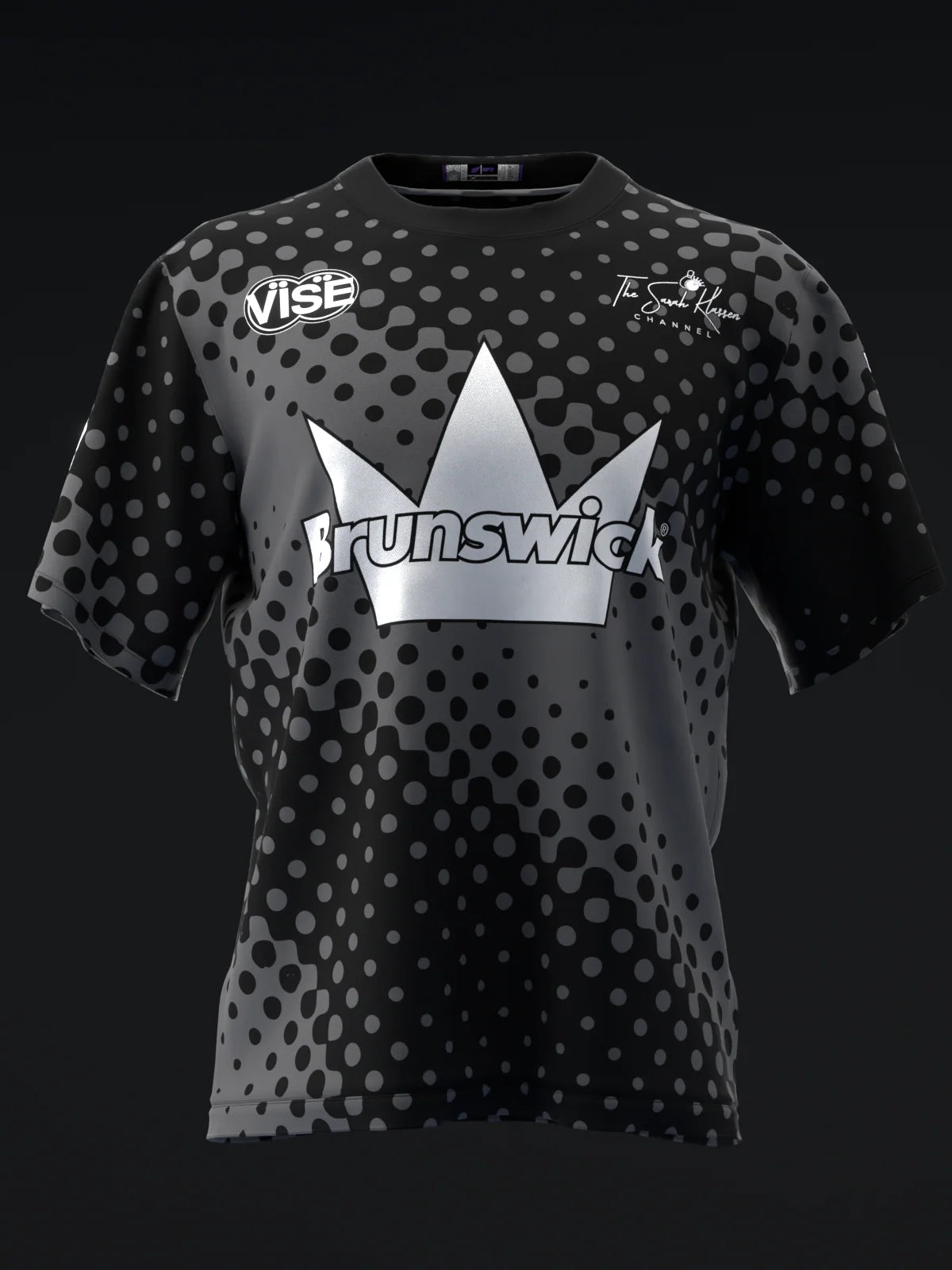 Custom Name - Sarah Klassen 2026 Charcoal Halftone Bowling Jersey - All Size