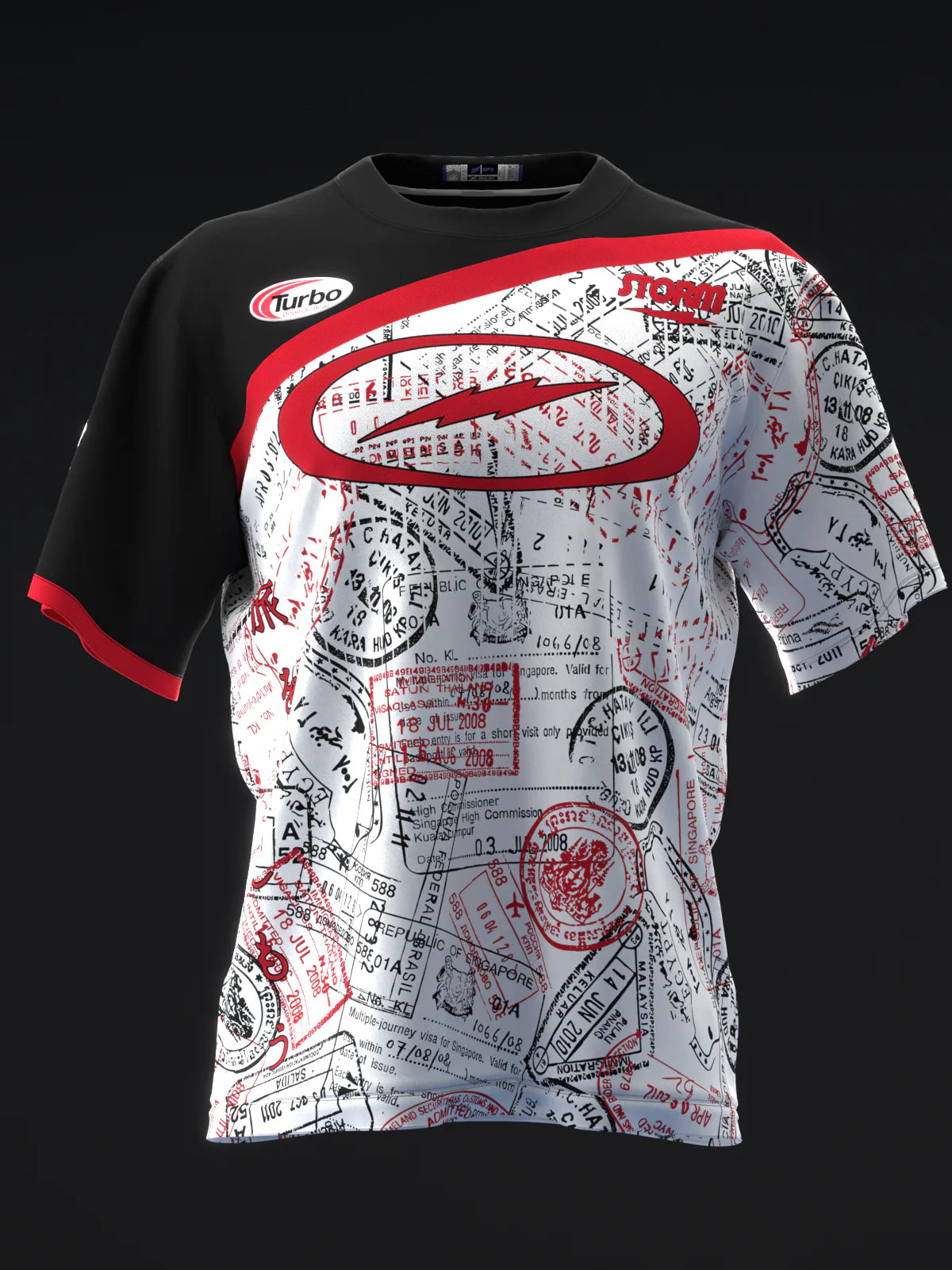 Custom Name - Victoria Varano Stamps Black White Red Bowling Jersey - All Size