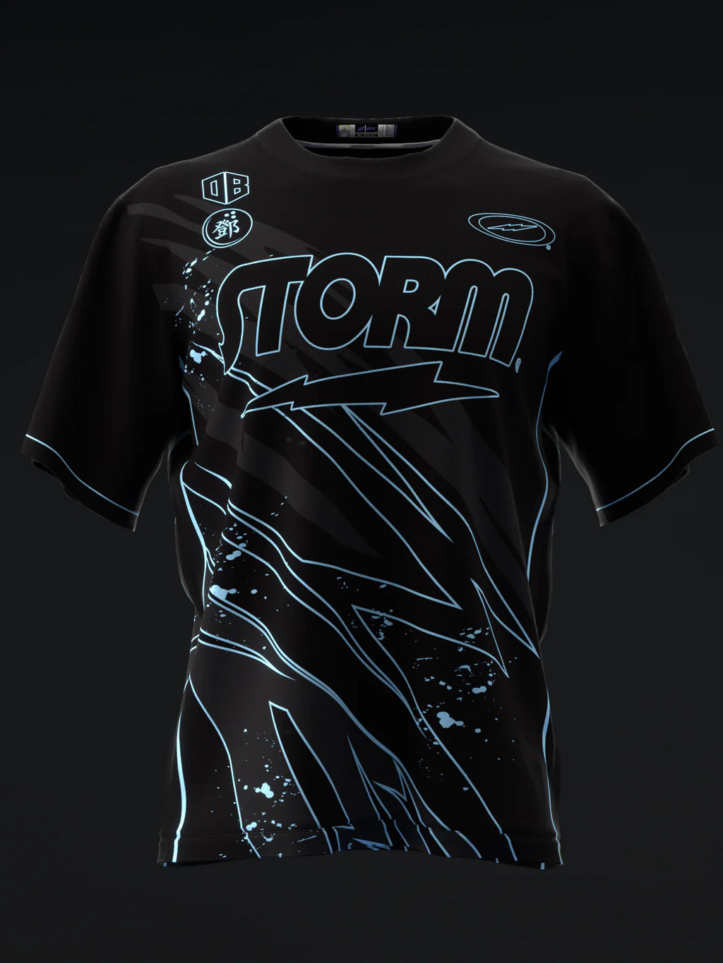 Custom Name - Darren Tang 2024 Blackout Black Neon Powder Blue Bowling Jersey - All Size
