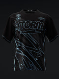 Custom Name - Darren Tang 2024 Blackout Black Neon Powder Blue Bowling Jersey - All Size