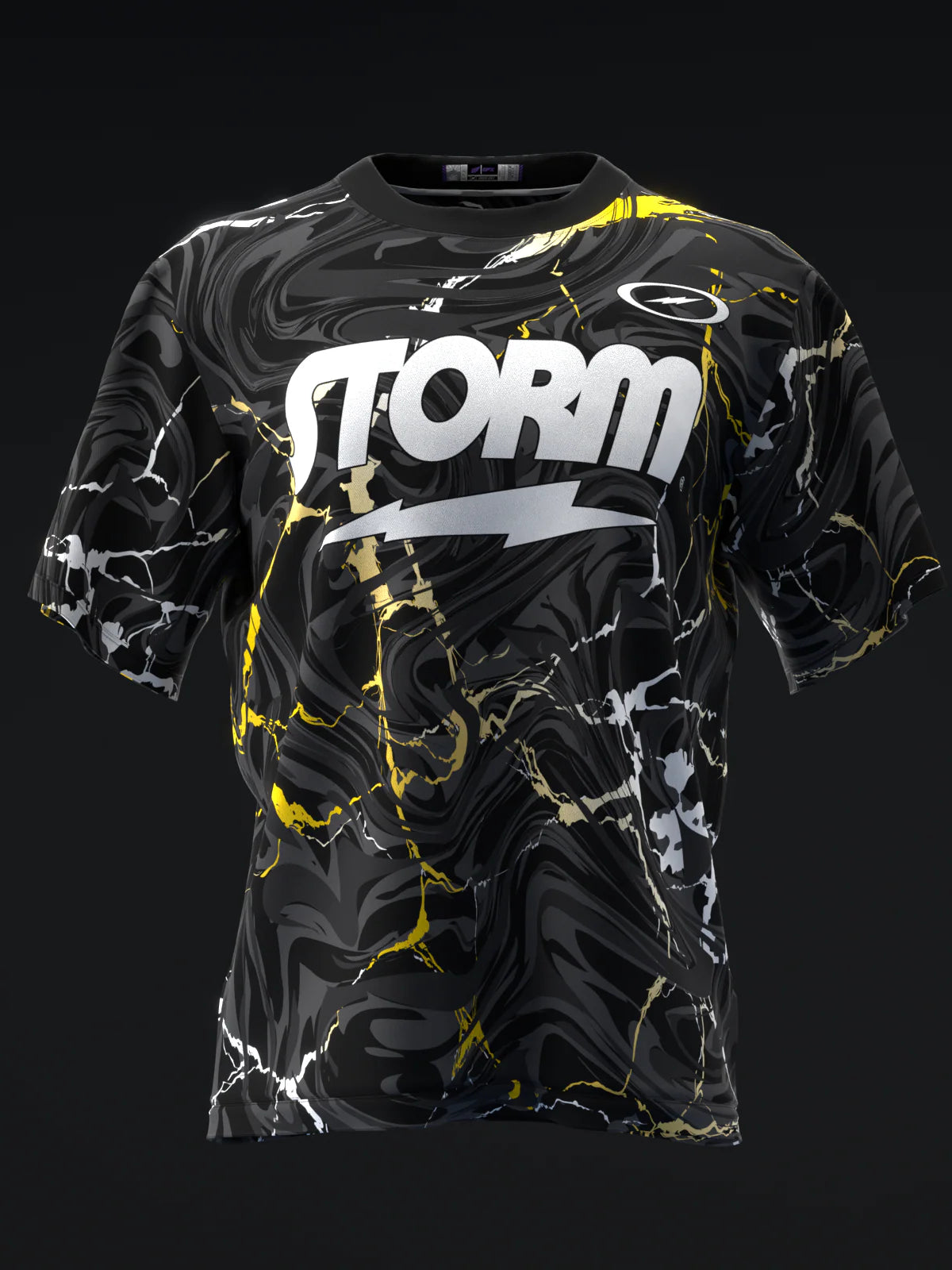 Custom Name - Storm Lightning Blackout Bowling Jersey - All Size