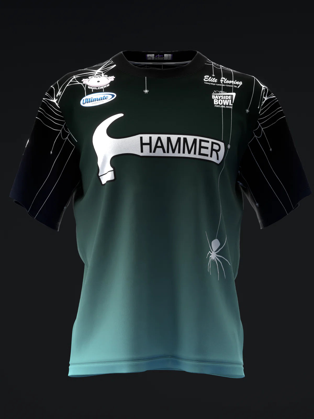 Custom Name - Mallory Clark Ombre Spiders Teal Bowling Jersey - All Size