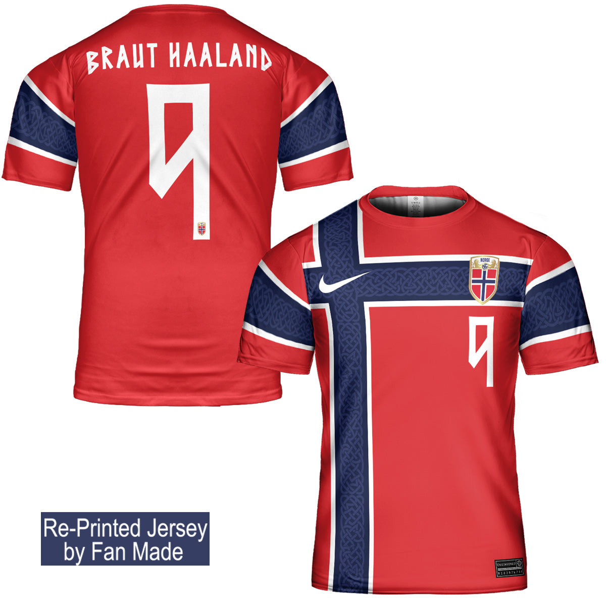 Custom Name - Braut Haaland Norway 2026 WC Home Jersey 3D Soccer - All Size