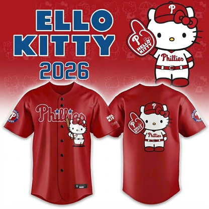 Custom Name - Phillies Hello Kitty Night 2026 Baseball Jersey - All Size