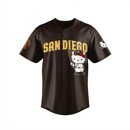 Custom Name - Padres x Hello Kitty Night Baseball Jersey - All Size