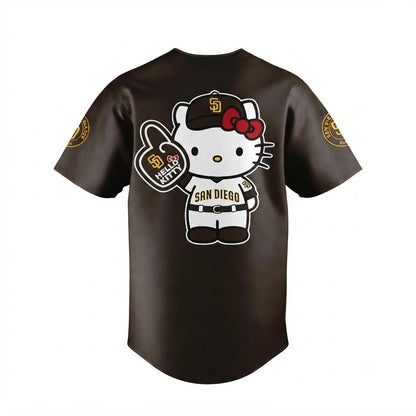 Custom Name - Padres x Hello Kitty Night Baseball Jersey - All Size