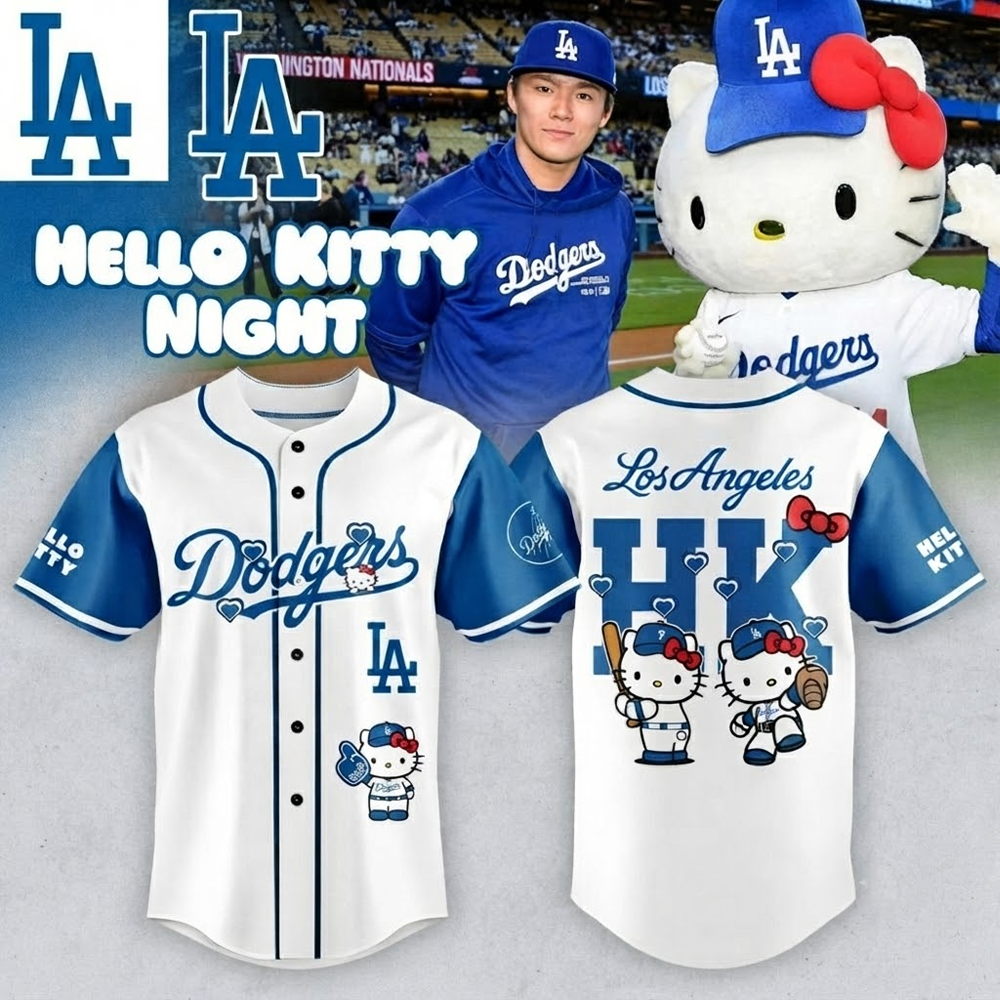 Custom Name - Dodgers x Hello Kitty Night 2026 Baseball Jersey - All Size