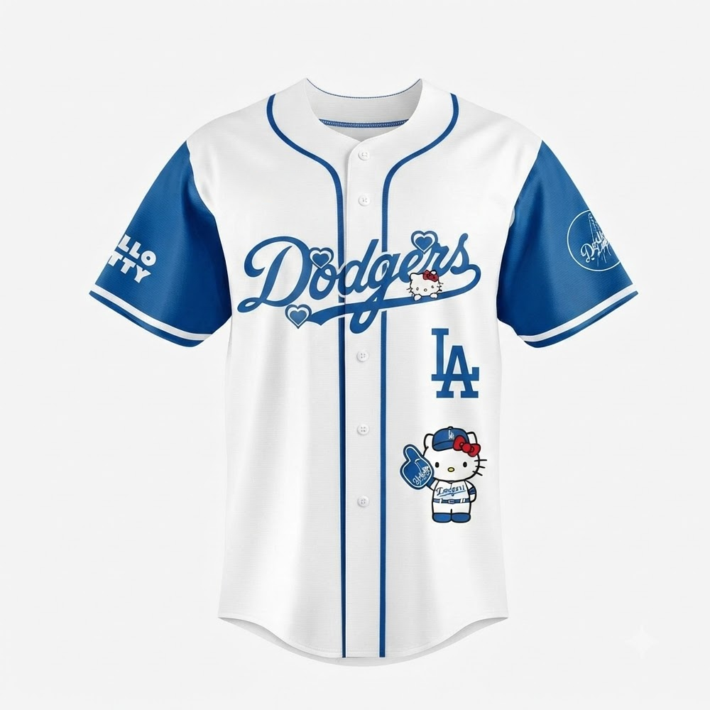 Custom Name - Dodgers x Hello Kitty Night 2026 Baseball Jersey - All Size