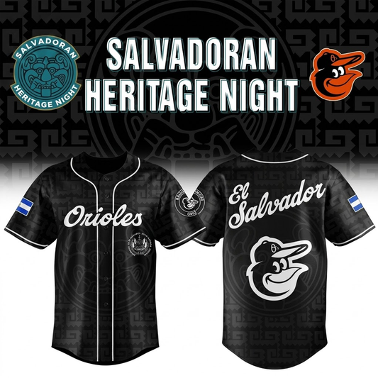 Custom Name - Orioles x Salvadoran Heritage Night 2026 Baseball Jersey - All Size
