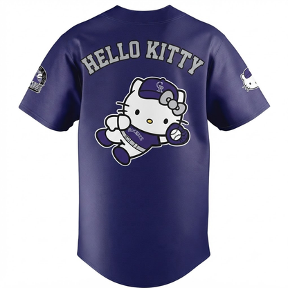 Custom Name - Rockies x Hello Kitty Night Baseball Jersey - All Size