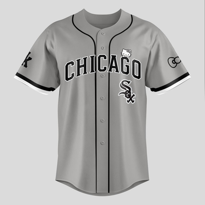 Custom Name - White Sox x Hello Kitty Night 2026 Gray Baseball Jersey - All Size