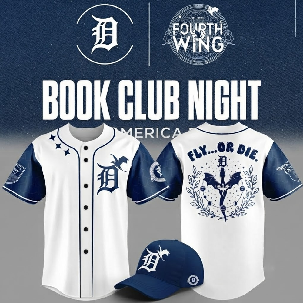Custom Name - Tigers x Book Club Night 2026 Fourth Wing Baseball Jersey - All Size