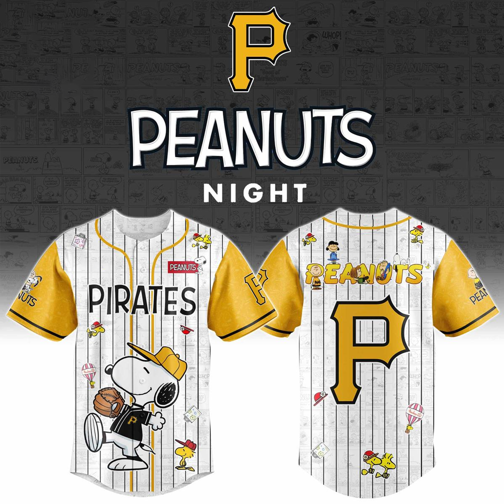 Custom Name - Pirates x Peanuts Night 2026 Baseball Jersey - All Size