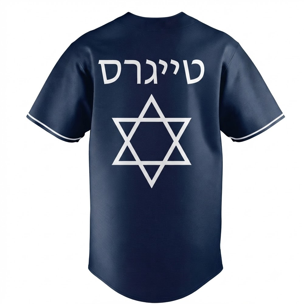 Custom Name - Tigers x Jewish Heritage Night Baseball Jersey - All Size