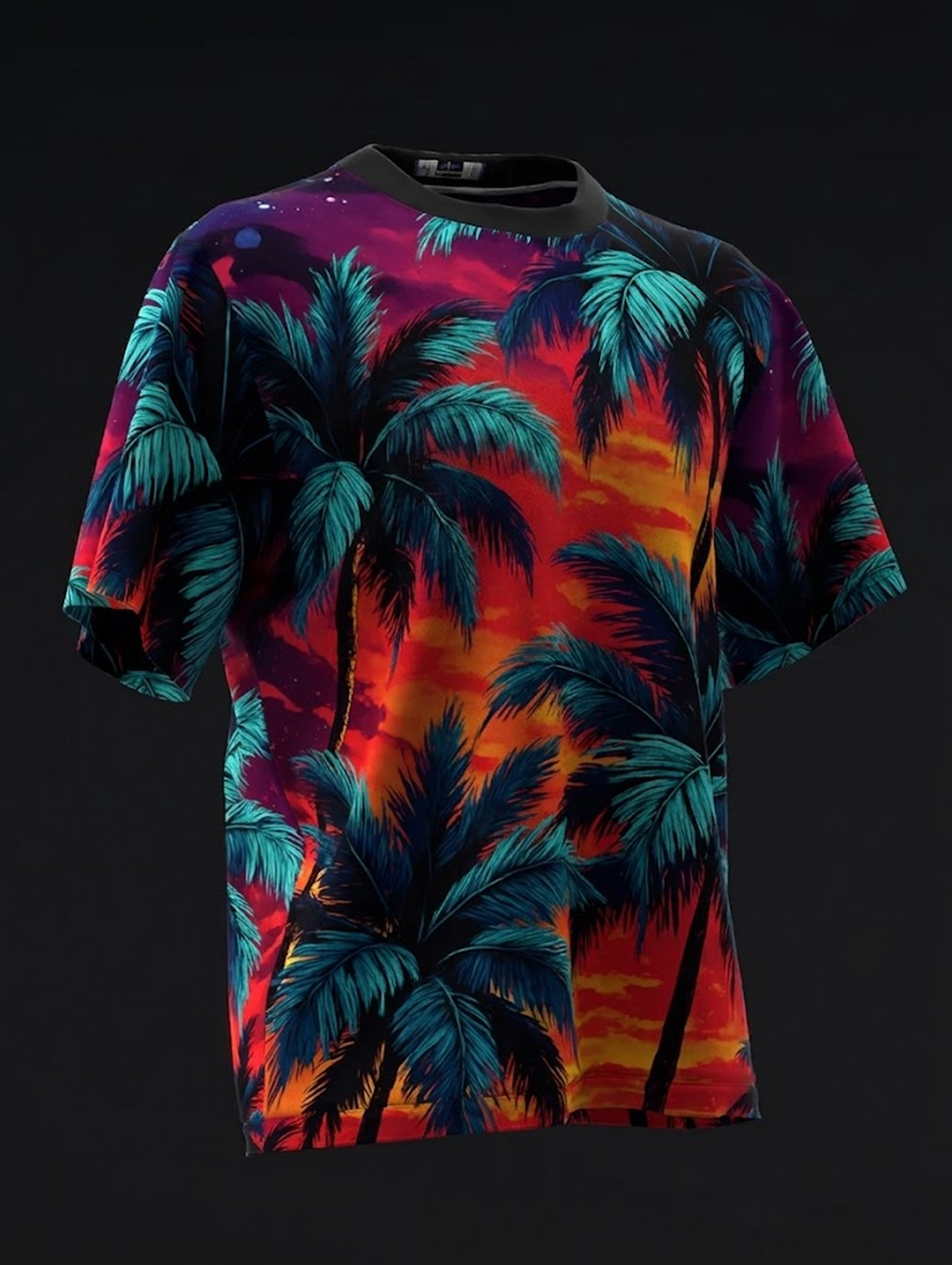 Custom Name - Sunset Palms Vibrant Bowling Jersey - All Size