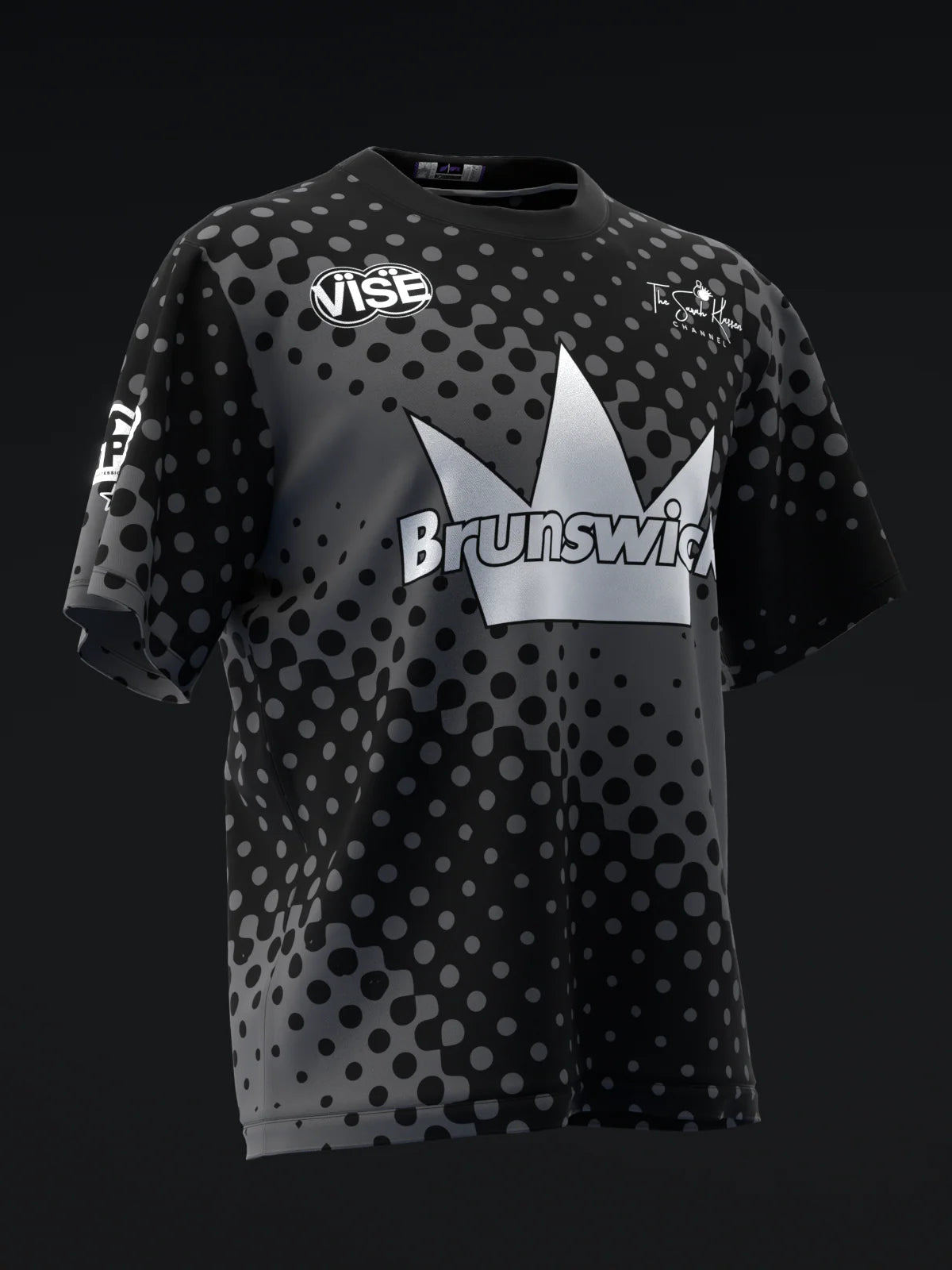 Custom Name - Sarah Klassen 2026 Charcoal Halftone Bowling Jersey - All Size