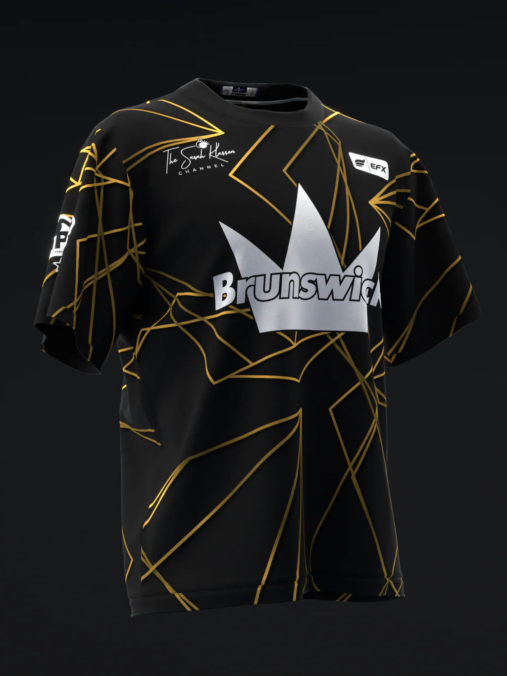 Custom Name - Sarah Klassen Geometrical Polyhedron Black Bowling Jersey - All Size