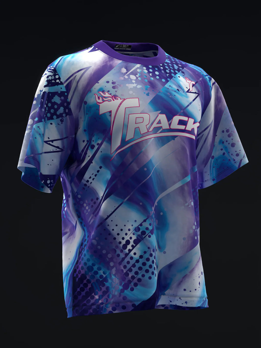 Custom Name - Track Kinetic Sapphire Ice Bowling Jersey - All Size