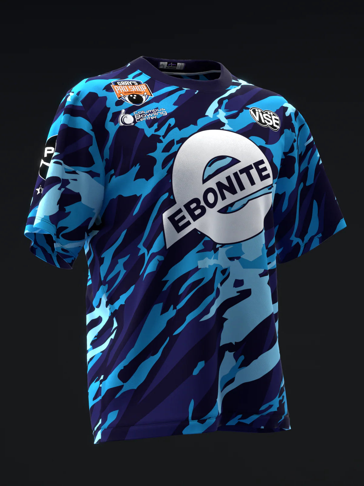 Custom Name - Matt Sanders Elbram Purple Blue Bowling Jersey - All Size
