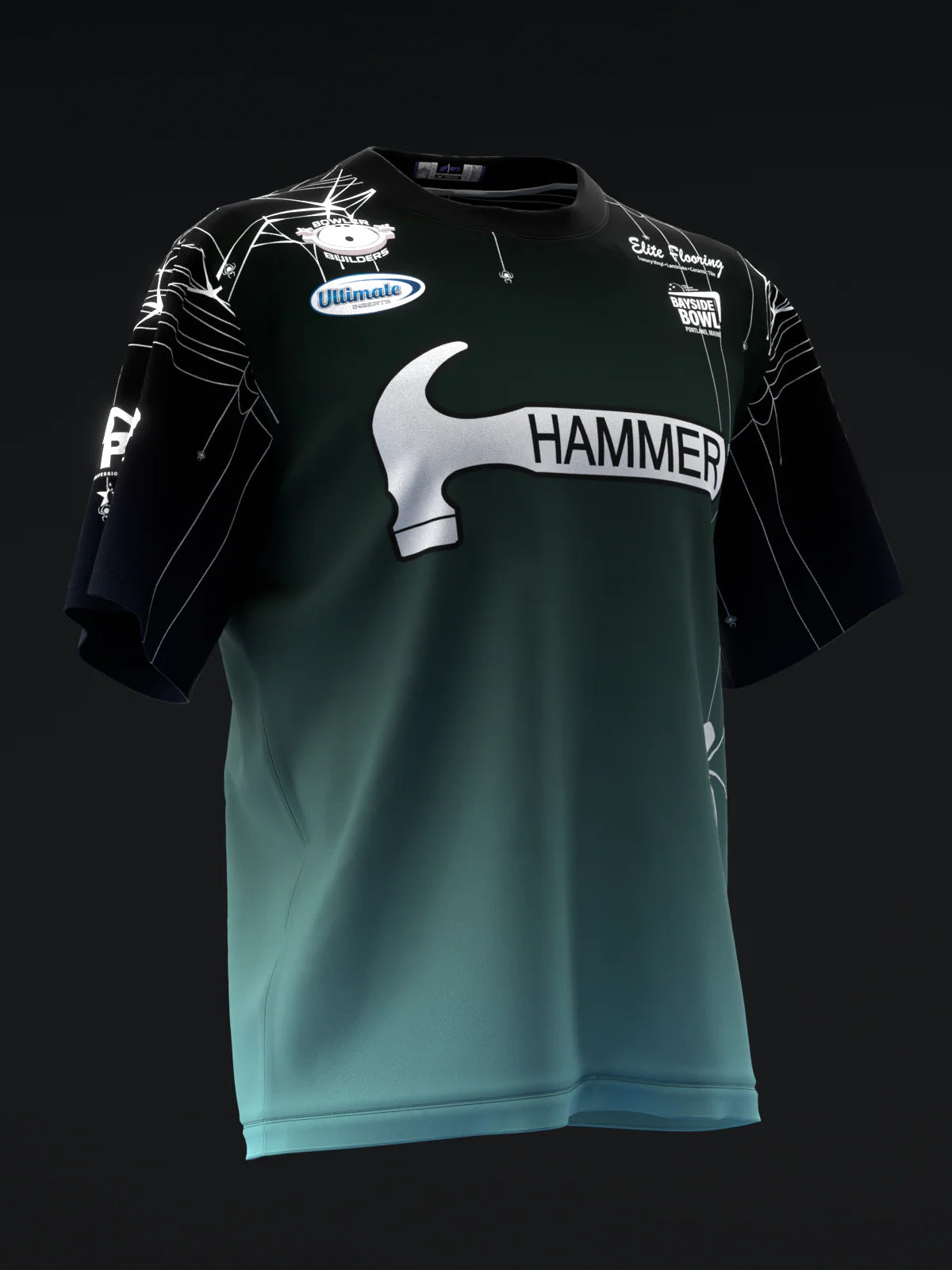 Custom Name - Mallory Clark Ombre Spiders Teal Bowling Jersey - All Size